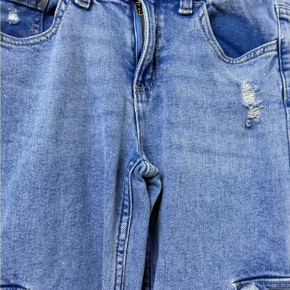 Justice Kids Blue Relaxed Cargo Jeans